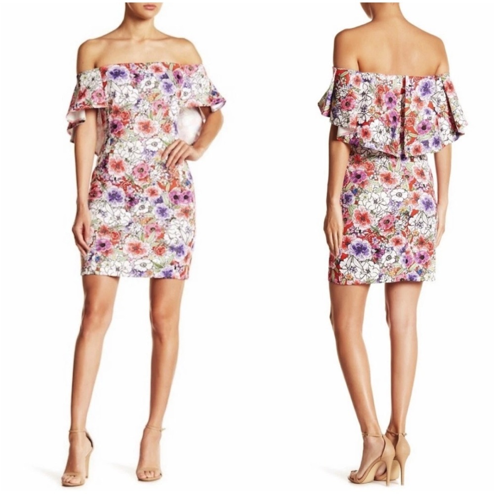 Alexia Admor Floral Off-Shoulder Mini Dress Size 12
